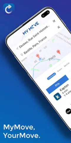 Recherche MyMove, résultats comparatifs Paris-Roissy triés par prix