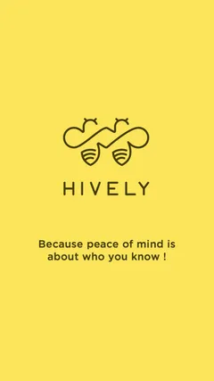 Splash screen Hively — logo abeille sur fond jaune