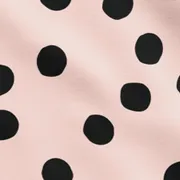 Coton rose poudré avec pois noirs classiques